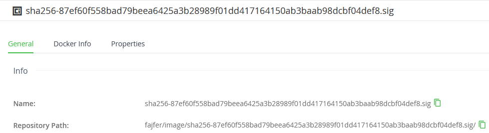 Cosign signature in Artifactory